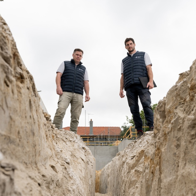 Residential geothermal heat pump installation