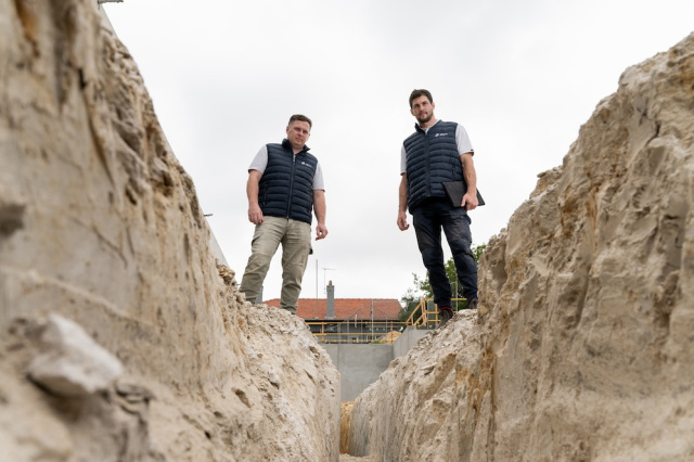 Residential geothermal heat pump installation